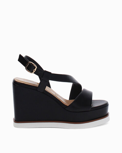 Zeppe nere tacco 10 cm, BLACK