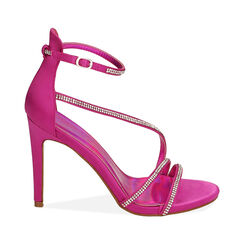 Sandalias fucsia en raso, tacón de 10 cm., Primadonna, 192174221RSFUCS037, 001 preview