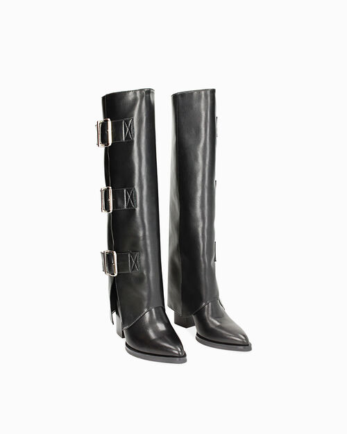 CHAUSSURES POUR FEMMES BOTTE SYNTHETIQUE, BLACK