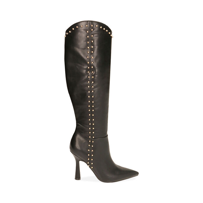 Stivali donna neri con borchie tacco 10 cm Primadonna Collection
