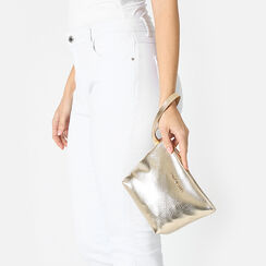 Pochette femme or en laminé, Primadonna, 255124740LMOROGUNI, 002a