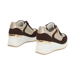 Sneakers testa di moro tacco 6,5 cm, Primadonna, 272812102EPMORO035, 004 preview