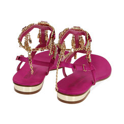 Sandalias chanclas joya fucsia de raso, Primadonna, 194909992RSFUCS036, 003 preview