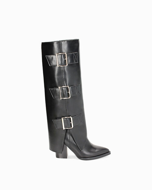 CHAUSSURES POUR FEMMES BOTTE SYNTHETIQUE, BLACK