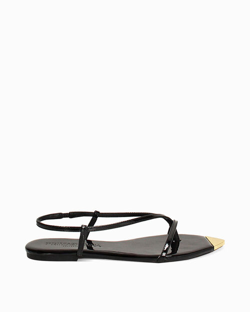 Sandali bassi neri stile minimal, BLACK