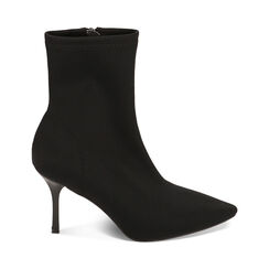 Botas al tobillo negras de tejido, tacòn 8,5 cm, Primadonna, 222162809LYNERO035, 001 preview