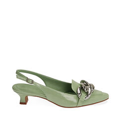 Slingback salvia in naplak, tacco 3,5 cm , Primadonna, 194902601NPVESA035, 001a