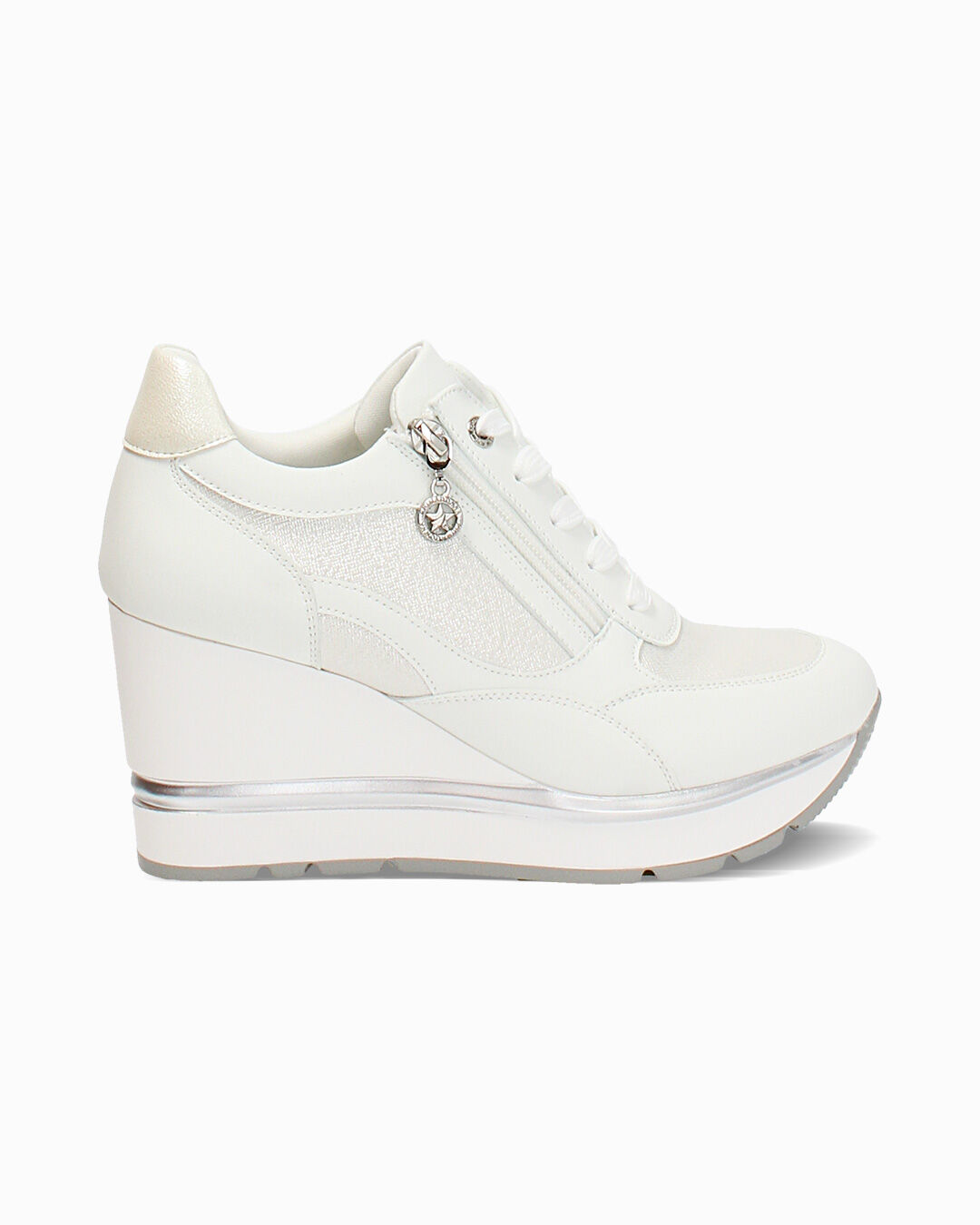 Sneakers bianche tacco 8 cm