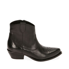 ZAPATOS BOTAS CAÑA CORTA PIEL NERO, Primadonna, 21B814104PENERO035, 001a