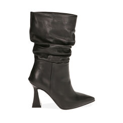 Bottines en cuir noir, talon 8,5 cm , Primadonna, 20A555027PENERO035, 001a