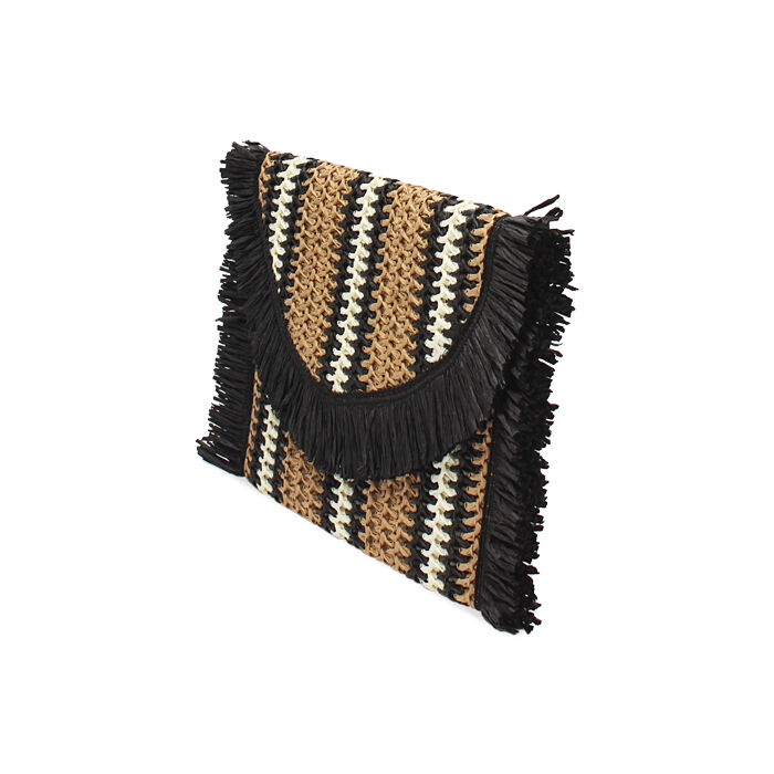 Pochette Mare Paglia Pochette Da Mare In Paglia Nera Primadonna