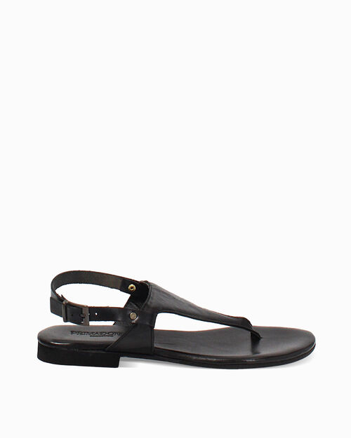 WOMEN SHOES FLAT LEATHER NERO, BLACK