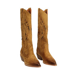 Botas de mujer color coñac en microfibra, Primadonna, 25P604603MFCOGN036, 003 preview