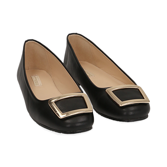 Ballerine Nere In Eco Pelle Con Fibbia Primadonna Collection