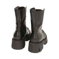 Anfibi neri in pelle, tacco 5,5 cm , Primadonna, 20A512040PENERO036, 003 preview
