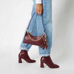 Bottines bordeaux avec talon de 7,5 cm, Primadonna, 264943701EPBORD035, 002a