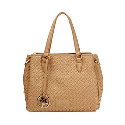 Sac à main femme tressé beige, Primadonna, 255705321EIBEIGUNI, 001a
