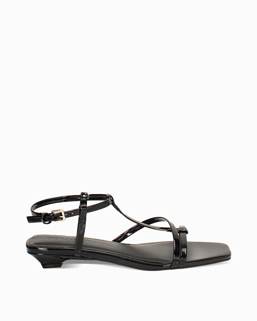 Sandalo donna nero basso con t-bar