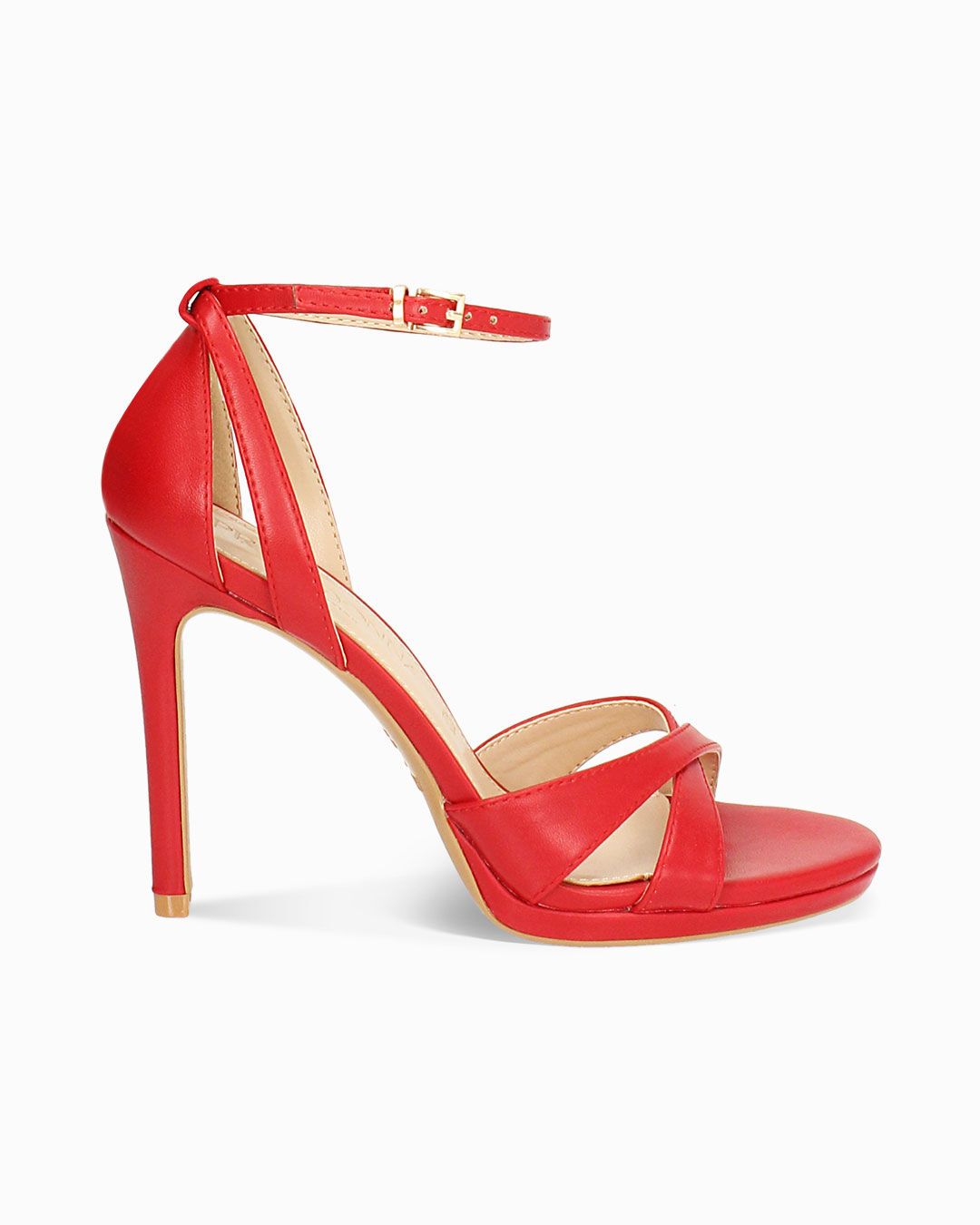 Sandalo donna rosso fashion, tacco 10,5 cm