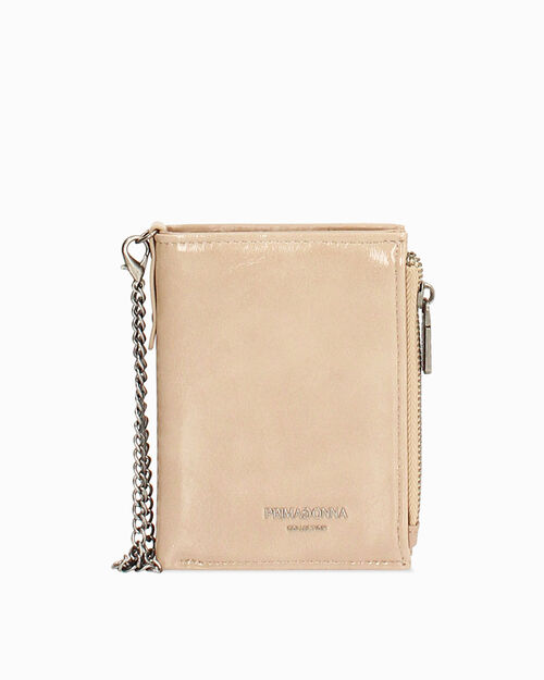 Cartera taupe con cadena met&aacute;lica, TAUPE