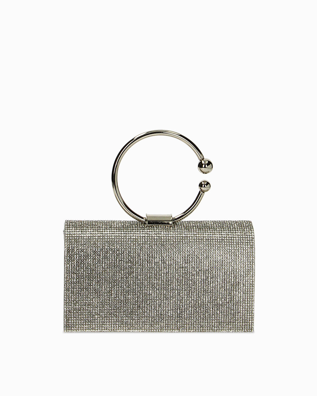 Mini bag argento con pietre e tracolla