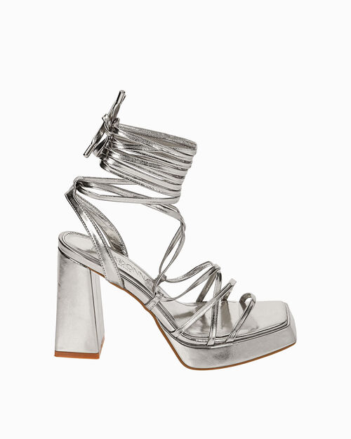 Sandali argento platform, tacco 10 cm