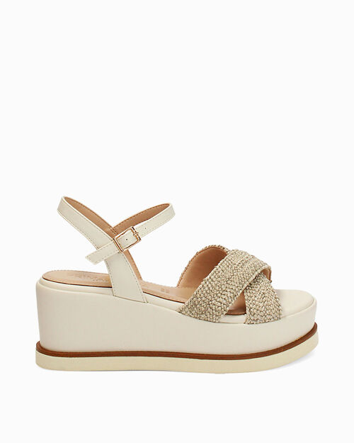 Zeppe beige con tacco 6,6 cm, BEIGE