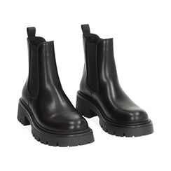 Beatles neri con tacco in gomma di 5,4 cm, Primadonna, 260618525EPNERO035, 003 preview