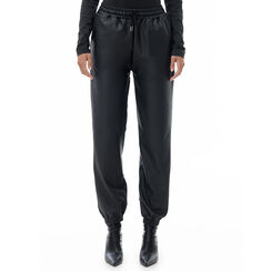 Pantalone nero in tessuto, Promozioni, 24B400271TSNEROM, 001a