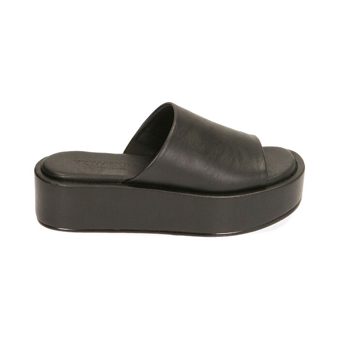 Ciabatte donna nere zeppa 5 cm Primadonna Collection