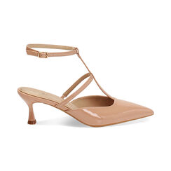 Décolleté slingback donna nude con braccialetto, tacco 6 cm, Primadonna, 252118205VENUDE035, 001 preview