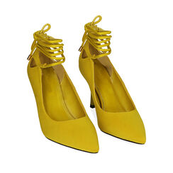 Escarpins en lycra jaune, talon de 8,5 cm, Primadonna, 182162815LYGIAL036, 002a