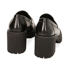 Mocassini nero abrasivato, tacco 7,5 cm, Primadonna, 227505501ABNERO040, 003 preview