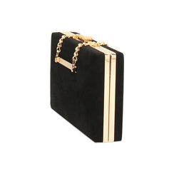Clutch nera in microfibra con catenella, Primadonna, 261101951MFNEROUNI, 002 preview