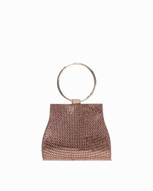 Mini bag rosa-oro con pietre scintillanti, MULTI COLOR