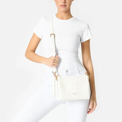 Mini sac à main femme blanc tressé, Primadonna, 255701398EIBIANUNI, 002a
