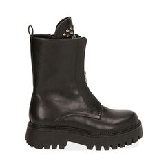 Bikers noires, talon 4,5 cm , Primadonna, 180628921EPNERO036, 001a