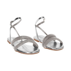 Sandali bassi donna argento in laminato con pietre, Primadonna, 254992802LPARGE035, 003 preview