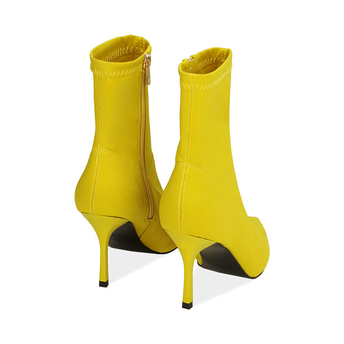 Botines de para mujer de color amarillo, tacón 8,5 cm Colección Primadonna