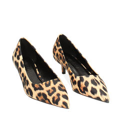 Décolleté leopardate in tessuto, tacco 4,5 cm, Primadonna, 244945801LYLEOP035, 002a