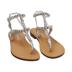 Sandali infradito argento laminato, Primadonna, 214916802LMARGE035, 002 preview