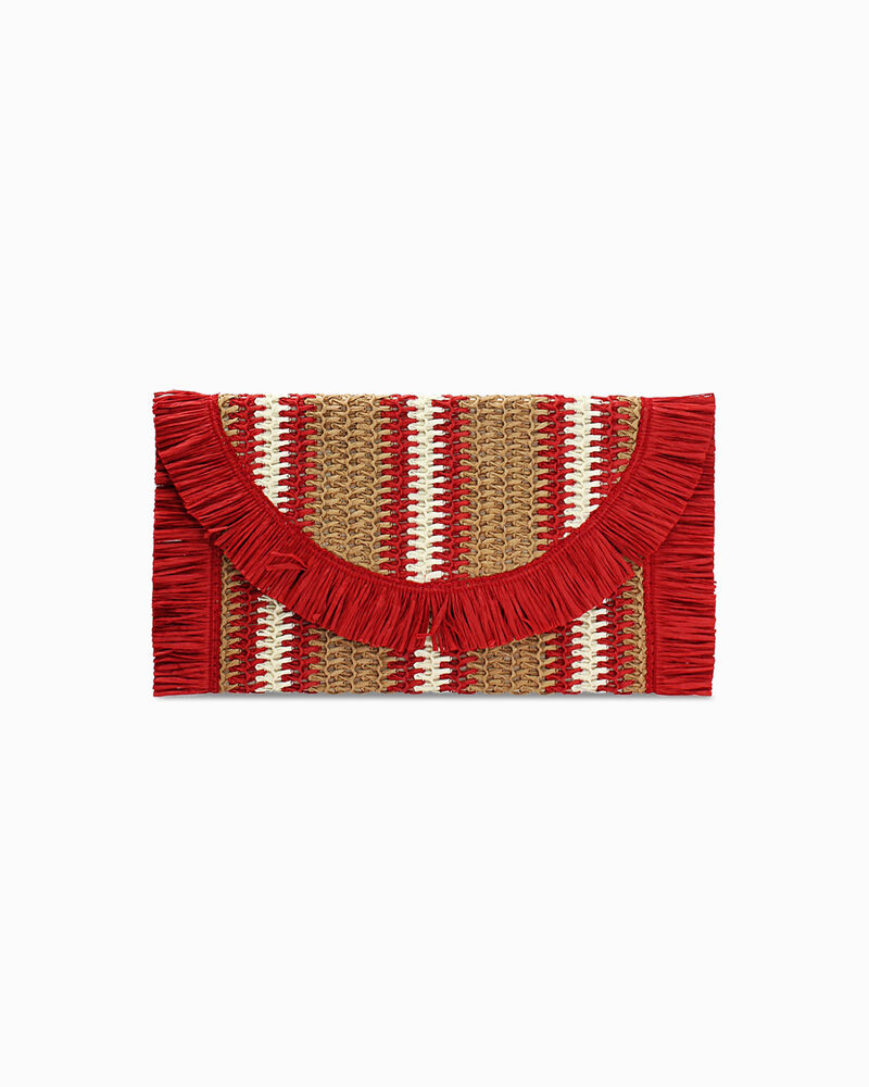 Pochette da mare in paglia rossa image number null