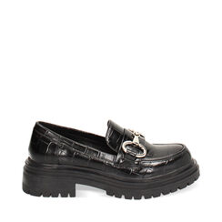 CALZATURA MOCASSINO SINTETICO COCCO NERO, Primadonna, 243012218CCNERO036, 001a