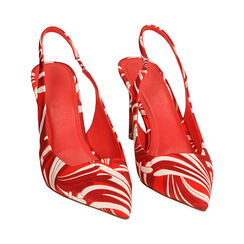 Zapatos destalonados de raso rojo, tacón 10 cm, Rebajas, 192194101RSMURO035, 002 preview