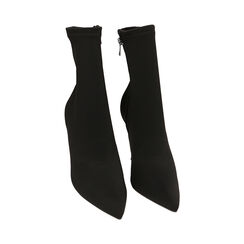 Ankle boots neri in tessuto, tacco 9,5 cm, Primadonna, 214912907LYNERO035, 002 preview