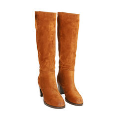 Bottes cognac en daim, talon 7 cm , Special Price, 18L605077CMCOGN035, 002 preview