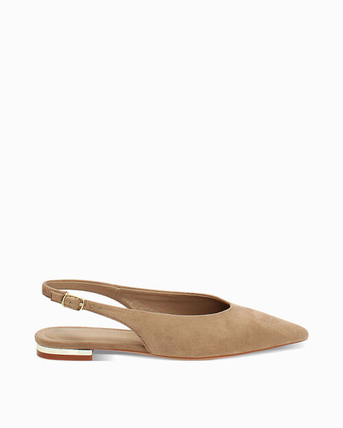 Ballerine taupe con cinturino slingback, TAUPE