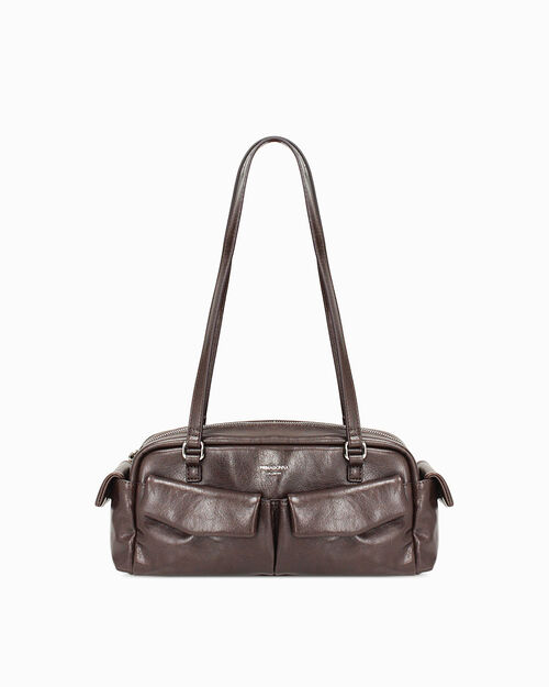 Borsa a spalla testa di moro elegante, DK BROWN