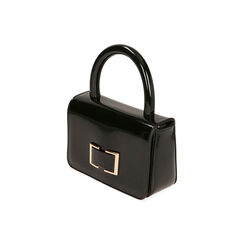 Mini bag nera in naplack con fibbia, Primadonna, 205124508NPNEROUNI, 002 preview