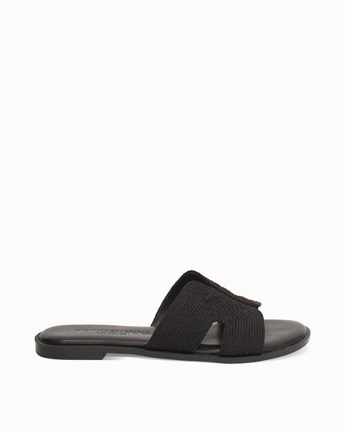 ZAPATOS FLAT TEJIDO NERO, BLACK